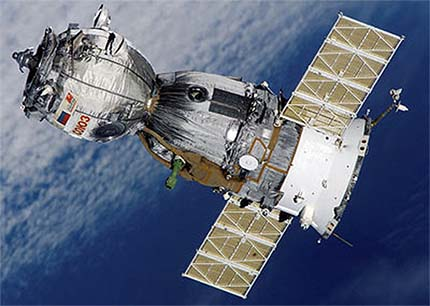 Soyuz, a Russian spacecraft is designed to carry tourists in space and supplies to and from the space station.